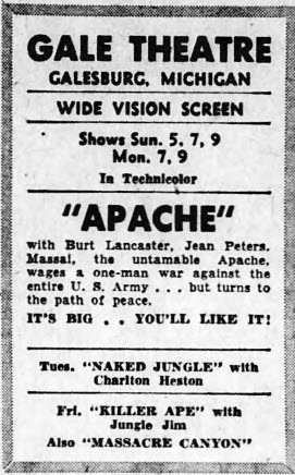 Gale Theatre - 1954 Ad